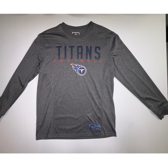 NFL Tennessee Titans Football Long Sleeve Shirt Men's Medium Gray Team Apparel - Picture 2 of 4